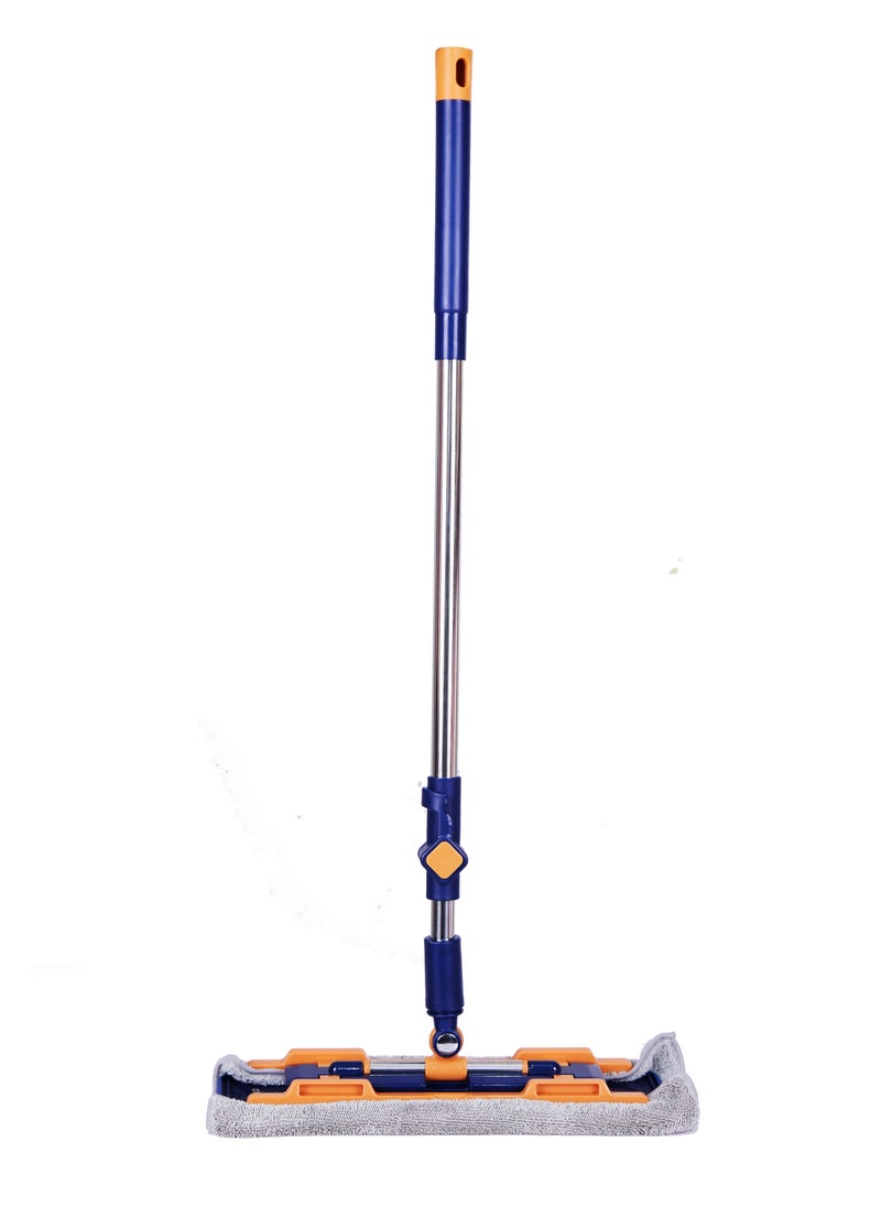 CEPILLO Professional Microfiber Flat Mop | Microfiber Cloth | 3 Built in Gear Clip On | Washable Pads | 360° Rotating Mop | All Kinds Of Floor Cleaning -  44cm DARK BLUE CP617  - Image 1