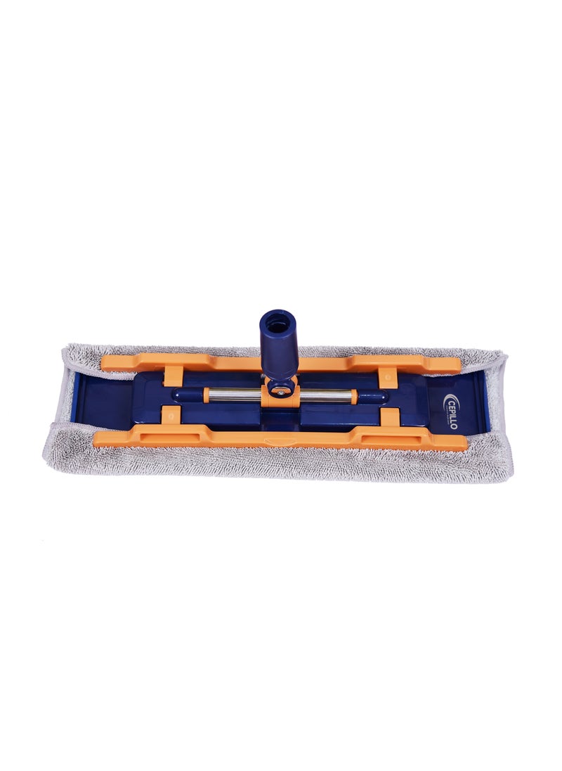 CEPILLO Professional Microfiber Flat Mop | Microfiber Cloth | 3 Built in Gear Clip On | Washable Pads | 360° Rotating Mop | All Kinds Of Floor Cleaning -  44cm DARK BLUE CP617  - Image 5