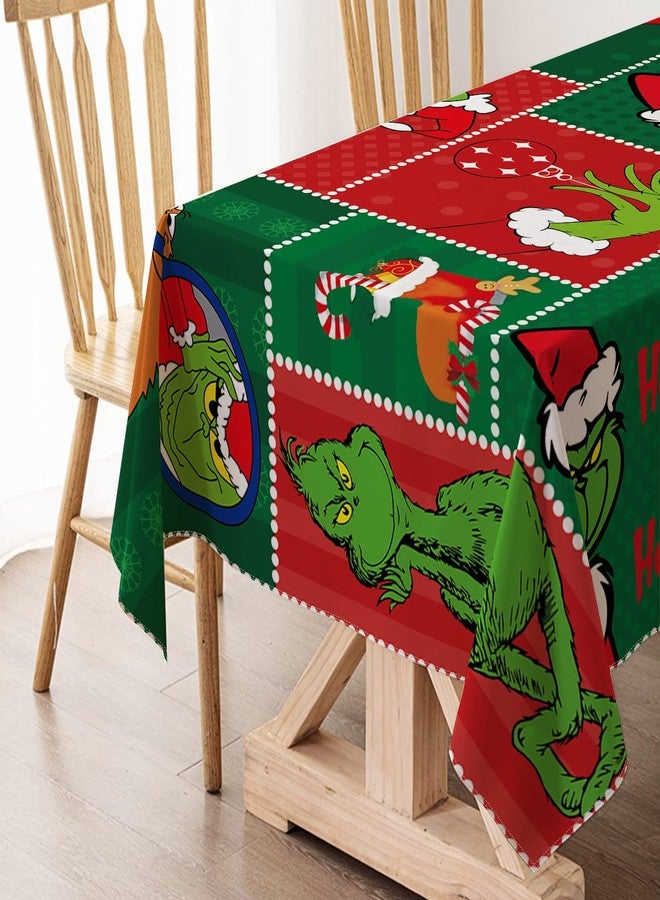 Hafangry Merry Christmas Tablecloth Green Christmas Winter Holiday Birthday Party Decoration Xmas Home Kitchen Dining Room Decor (60" x 84") - Image 5