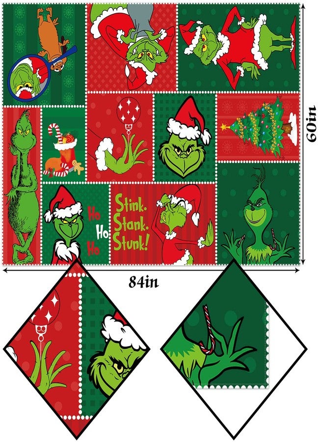 Hafangry Merry Christmas Tablecloth Green Christmas Winter Holiday Birthday Party Decoration Xmas Home Kitchen Dining Room Decor (60" x 84") - Image 3