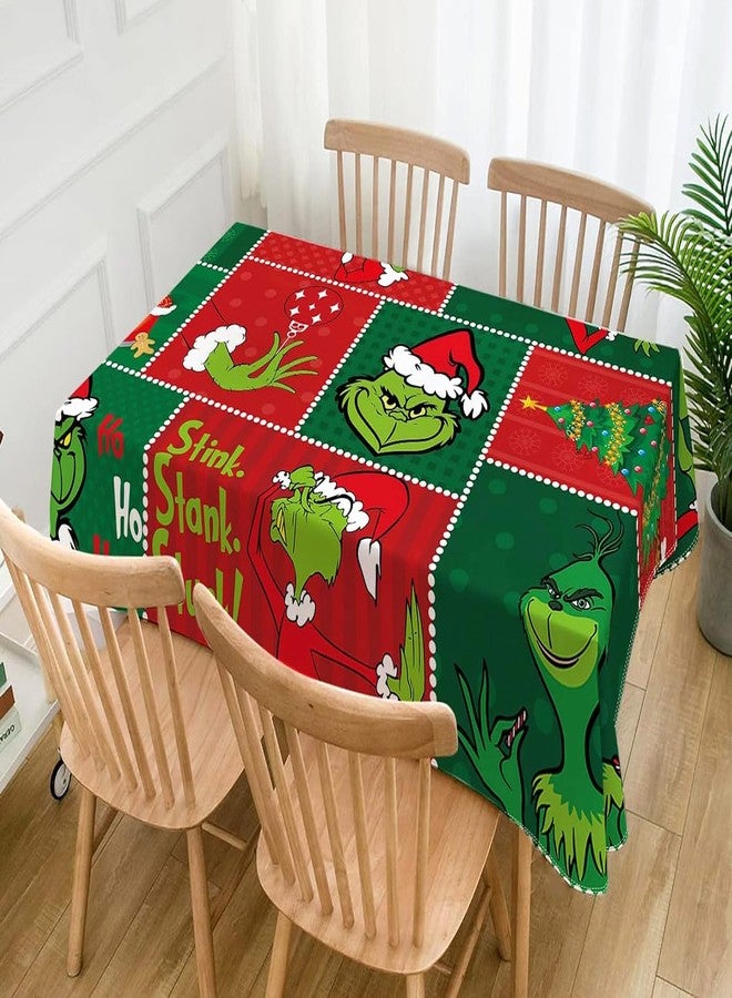 Hafangry Merry Christmas Tablecloth Green Christmas Winter Holiday Birthday Party Decoration Xmas Home Kitchen Dining Room Decor (60" x 84") - Image 2
