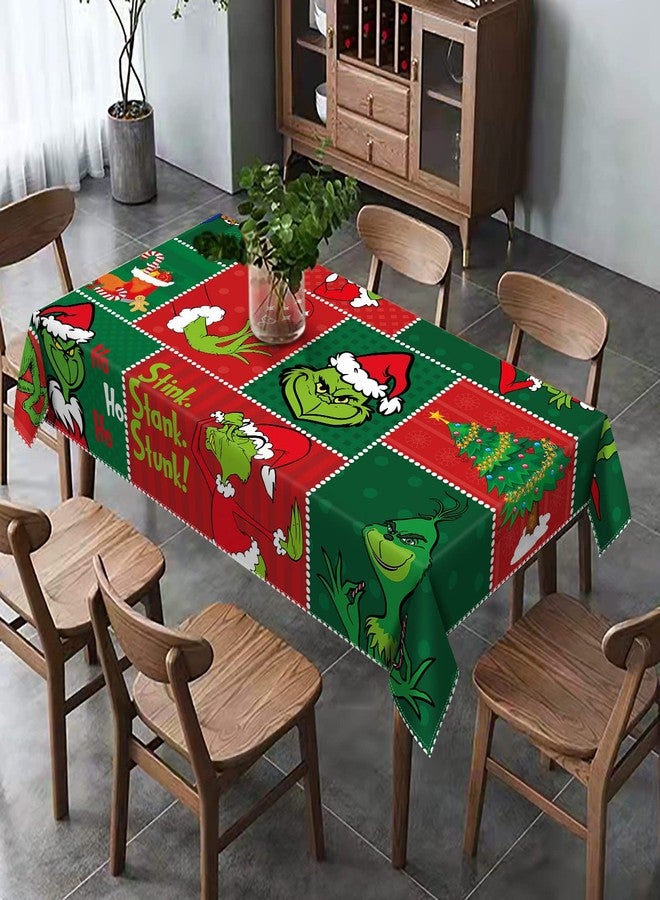 Hafangry Merry Christmas Tablecloth Green Christmas Winter Holiday Birthday Party Decoration Xmas Home Kitchen Dining Room Decor (60" x 84") - Image 4