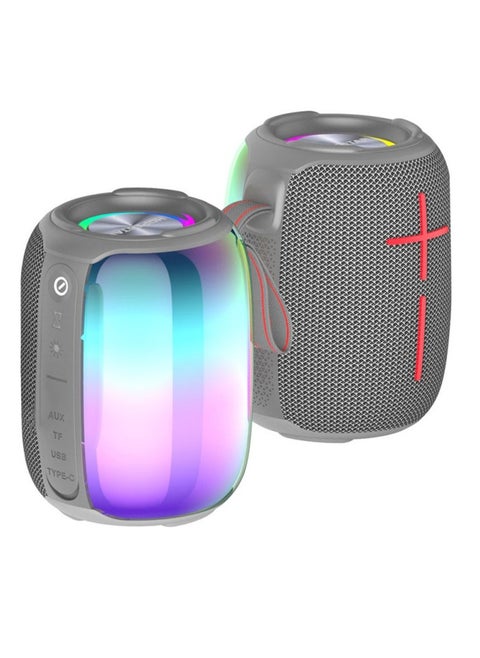 AWEI Y525 Portable Bluetooth 5.3 Talker Portable TWS Hifi Speaker Wireless USB Outdoor Speaker Mini Music RGB Light Running - Grey