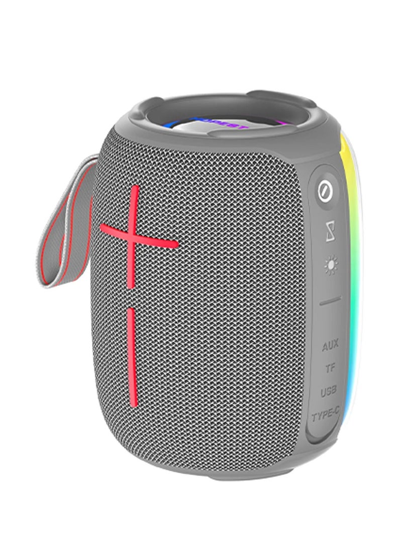 AWEI Y525 Portable Bluetooth 5.3 Talker Portable TWS Hifi Speaker Wireless USB Outdoor Speaker Mini Music RGB Light Running - Grey