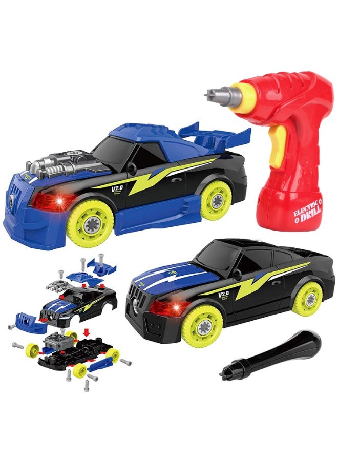 اتش اس مجموعة سيارات سباق للأطفال الصغار، لعبة جديدة قابلة للتفكيك، أداة بناء 2 في 1، أفضل هدايا ألعاب بناء للأطفال، مناسبة للأولاد والبنات من سن 3 سنوات فما فوق. - Image 1