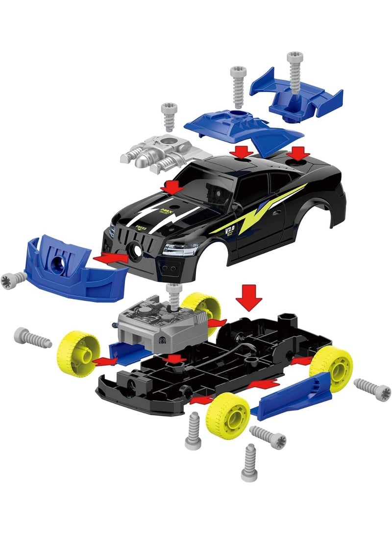 اتش اس مجموعة سيارات سباق للأطفال الصغار، لعبة جديدة قابلة للتفكيك، أداة بناء 2 في 1، أفضل هدايا ألعاب بناء للأطفال، مناسبة للأولاد والبنات من سن 3 سنوات فما فوق. - Image 3