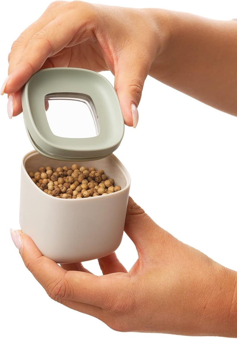 Berghoff Balance 6 Piece Small Food Containers 2.7" x2.7" x 2.6", 0.17qt., Square, Recycled Material, Stackable, Large Opening, Airtight Seal, Keep Foods Fresh - Image 3