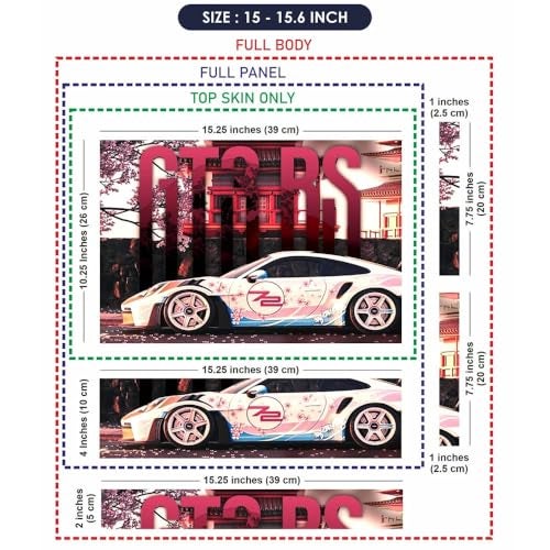 TechFit Full Body Laptop Skin Upto 15.6 inch Sticker Compatible for Dell/HP/Lenovo/Acer/Asus All Laptop Size Upto 14 to 15.6 Inch - JDM Livery Tuned Car - Image 5