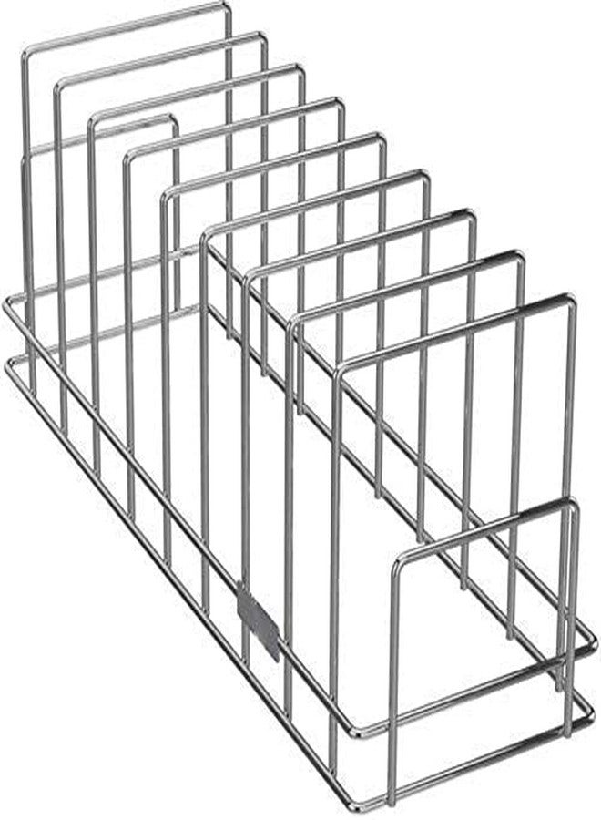 Jeruki Multipurpose Chrome Plated Stainless Steel Dish thali Plate Rack Holder Stand for Kitchen Utensil Rack, pan and Pot lid Holder Organizer Rack (Square Thali Stand) - Image 1