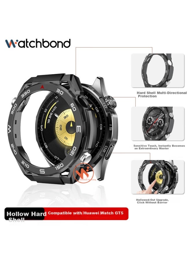 Watchbond Huawei Watch Gt5 Protective Case Ultimate Hollow Half-frame Hard Shell Shockproof Scratch-resistant Mountain Riding Accessory - Image 1
