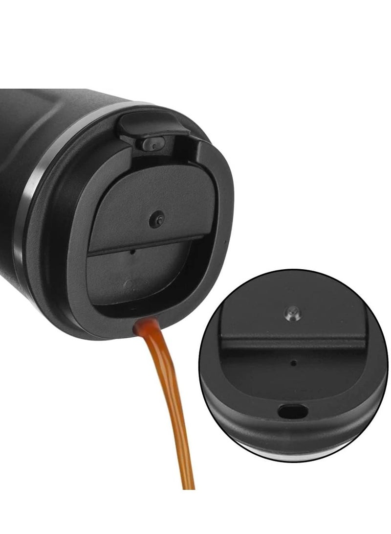 كوب قهوة للسفر سعة 510 مل، مكنسة من الفولاذ المقاوم للصدأ، يحافظ على كوب المشروبات الباردة والساخنة سعة 17 أونصة، كوب معزول مانع للتسرب للاستخدام في المنزل والمكتب والأعمال الخارجية - Image 4