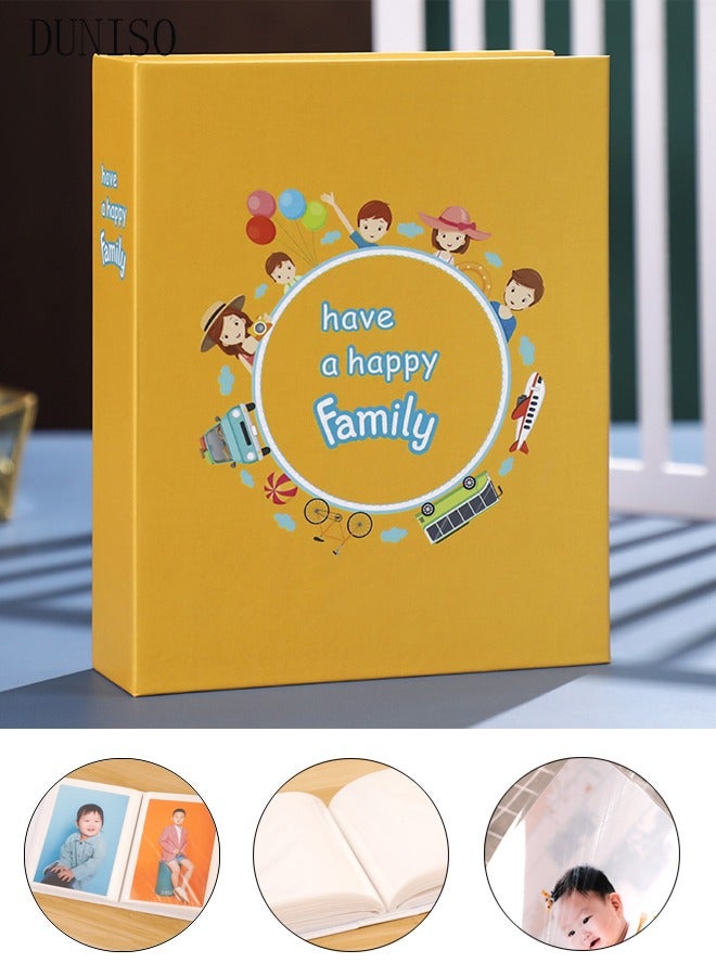 DUNISO 200 Pockets Foil Stamping Photo Album for 6 Inches Photos Portable Photo Album for Family Wedding Boys Girls - Image 1