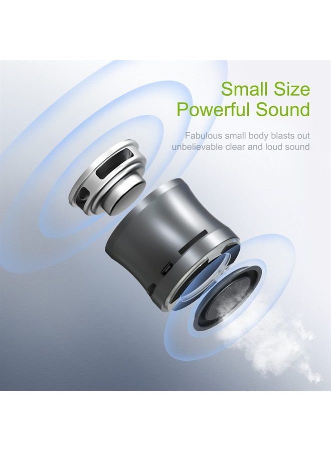 EWA مكبر صوت A109mini بتقنية البلوتوث مع مشعاع جهير، ومكبر صوت محمول عالي الصوت، ومكبر صوت لاسلكي مثالي للسفر في المنزل والمشي لمسافات طويلة والمزيد (رمادي) - Image 2