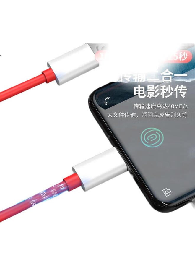 Trendy Style Chuanfan Suitable For Dual-Head Type-C Charging Cable, 65W Fast Charging, Compatible With 1+9/9R/9Rt/9Pro/8T Phones, Quick Charger Cable, 1.5 Meters - Image 2