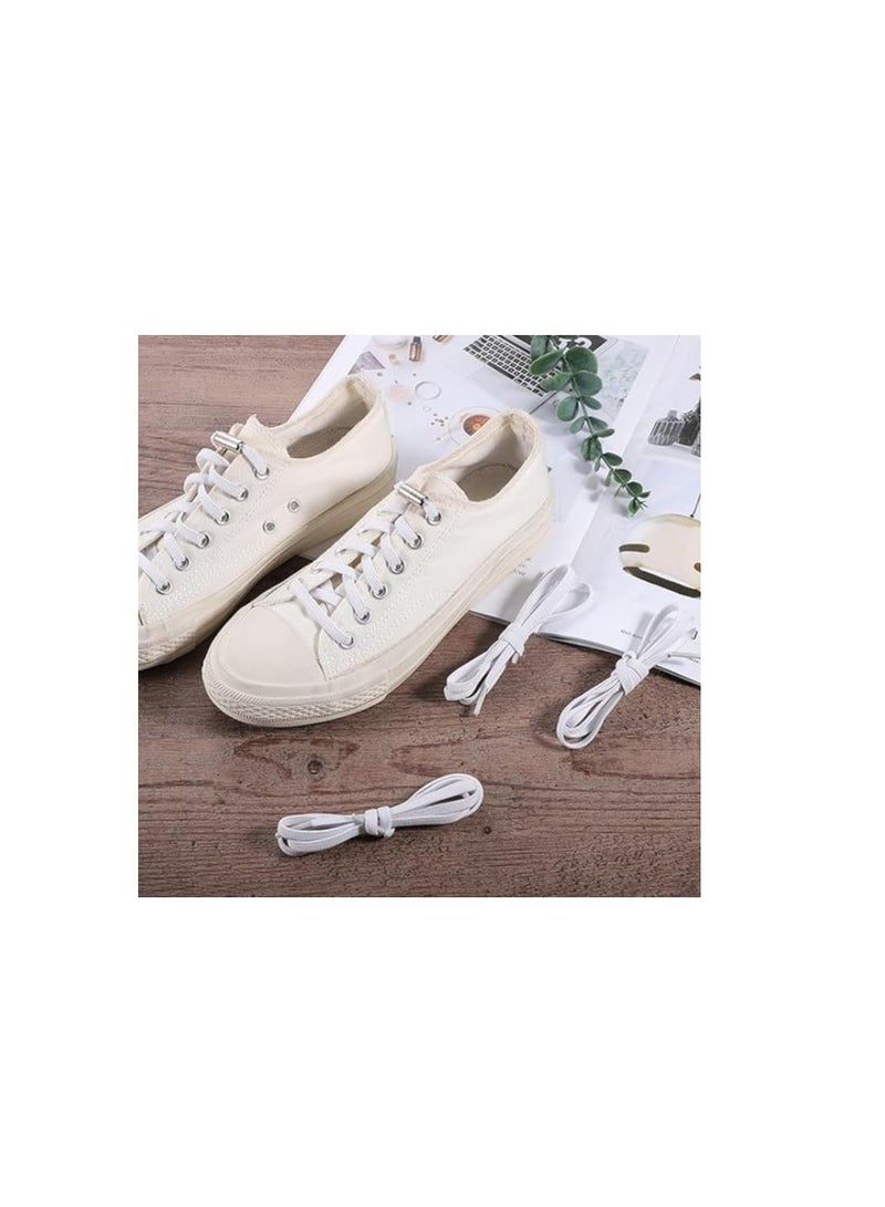2 Pairs of No Tie Shoe Black And White Colors practical Laces, elastic laces with quick release, rubber shoelaces suitable for trainers, with Laces Lock, Shoe Laces suitable for most types of shoes - Image 3