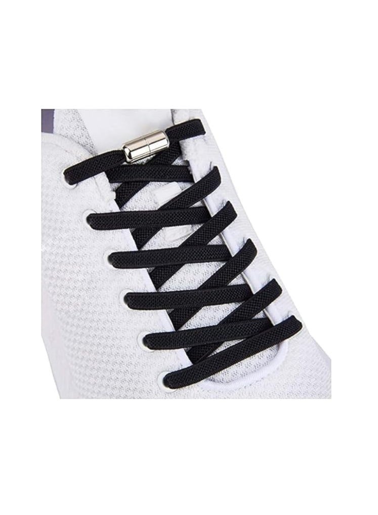 2 Pairs of No Tie Shoe Black And White Colors practical Laces, elastic laces with quick release, rubber shoelaces suitable for trainers, with Laces Lock, Shoe Laces suitable for most types of shoes - Image 5