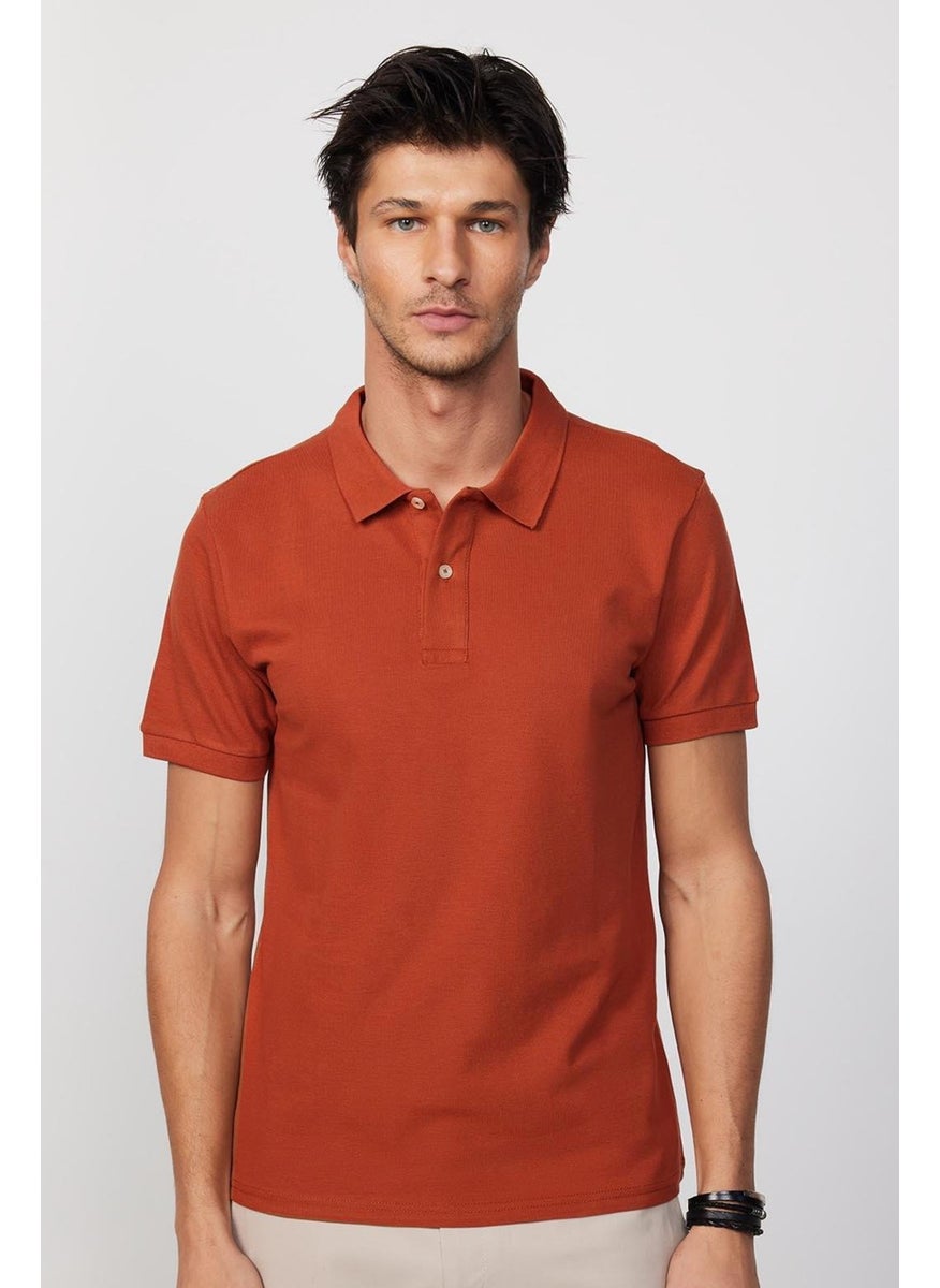 Men's Slim Fit Slim Cut 100% Cotton Brick Polo Neck T-Shirt - pzsku/ZD0B1C6C6228BA54527C2Z/45/_/1739902478/a1a18ba5-c9b6-4d10-ae36-1ff21440beea