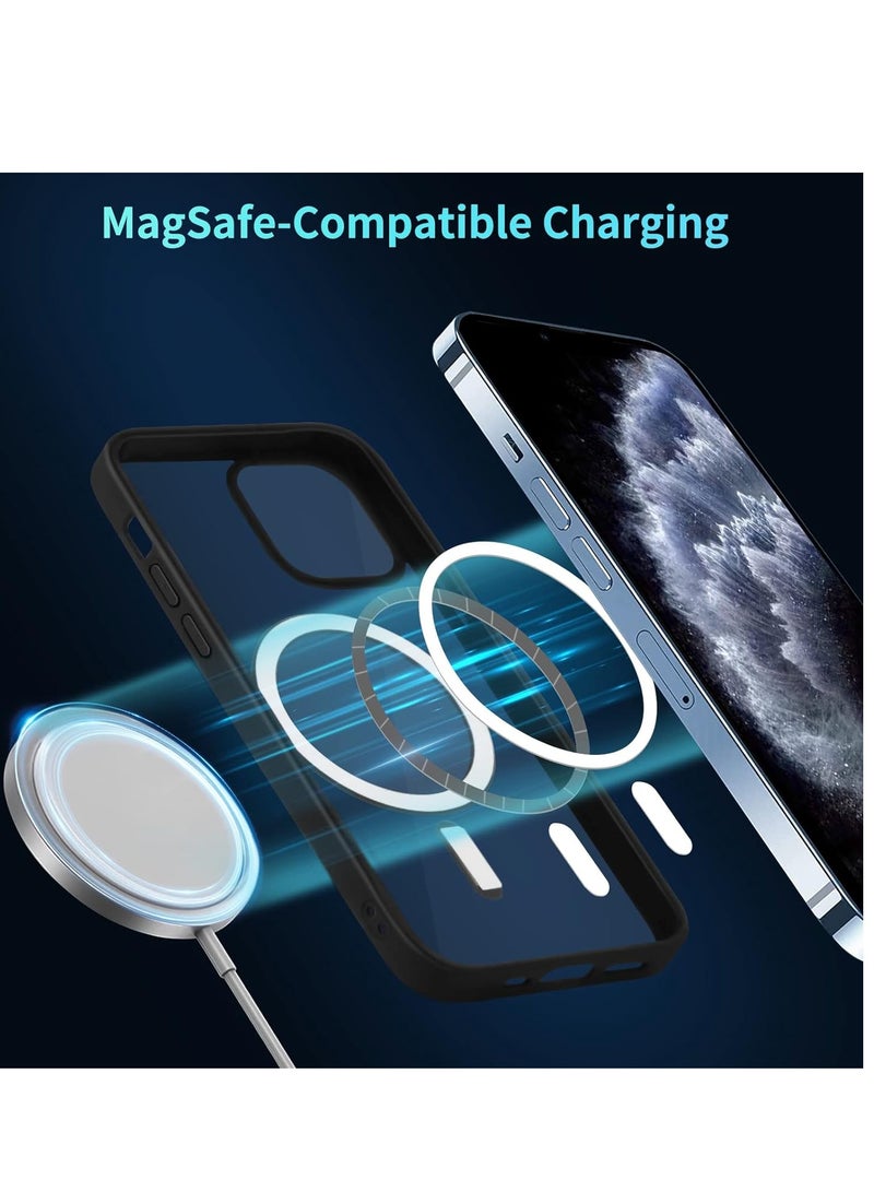 تين تك جراب حماية شفاف مغناطيسي متوافق مع ماج سيف لموبايل ايفون 11 برو ماكس / iPhone 11 Pro Max مضاد للصدمات والخدوش (اسود) جراب خلفي سيليكون من تين تيك - Image 2