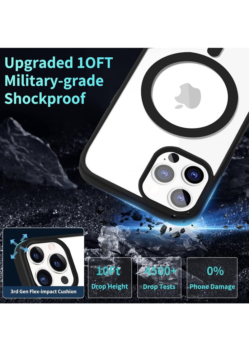 تين تك جراب حماية شفاف مغناطيسي متوافق مع ماج سيف لموبايل ايفون 11 برو ماكس / iPhone 11 Pro Max مضاد للصدمات والخدوش (اسود) جراب خلفي سيليكون من تين تيك - Image 4