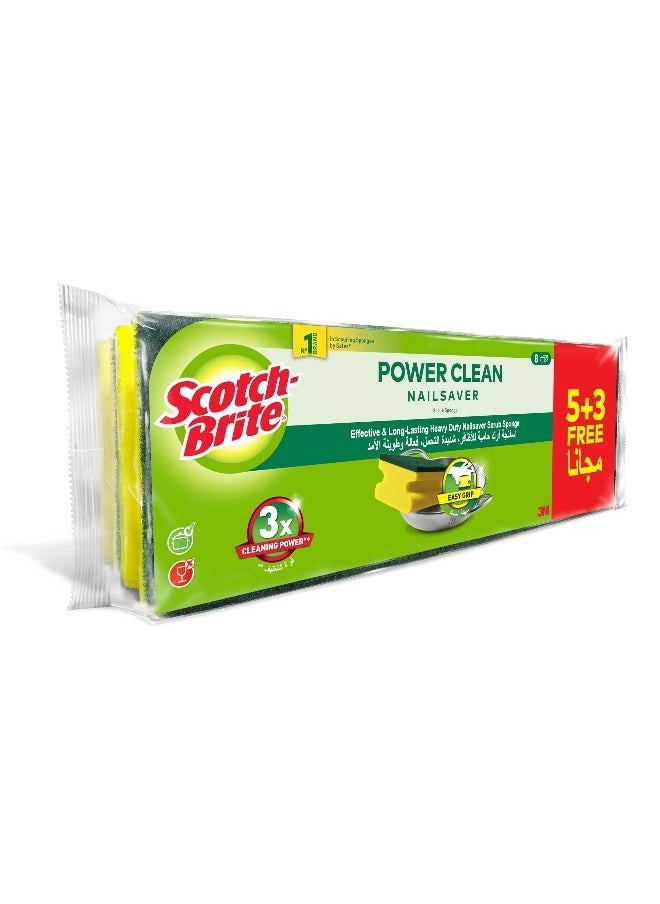 Scotch Brite Scotch-Brite Heavy Duty Classic Nail Saver Scrub Sponge  8 units  5 3 Free  pack   Kitchen sponge   Dish sponge   Scrub   General Purpose Cleaning   Food Safe   Non-Rusting   Kitchen  Garage  Outdoor  - Image 2