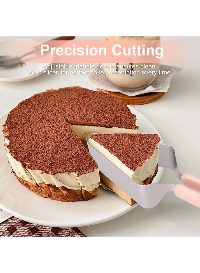 Cake Cutter Slicer, Stainless Steel Cake Server Divider with Double Handle, Adjustable Triangle Cakes Cutting Tool for Pie Server, Wedding, Birthday, Party, Kitchen - Image 4