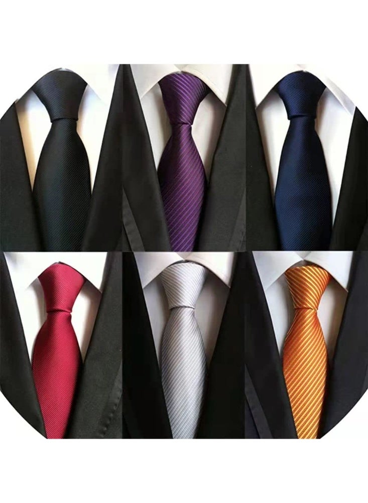Lot 6 PCS Classic Men's Silk Tie Necktie Woven JACQUARD Neck Ties - Image 1