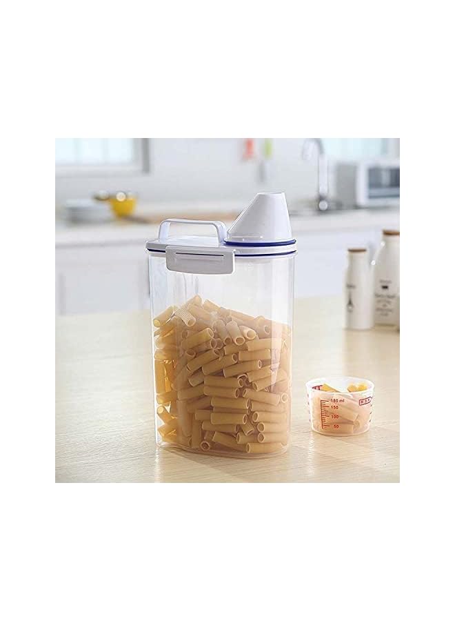 Premify & Dry Food Storage Containers With Measuring Cup Airtight Plastic Kitchen Storage Organizer Clear Food Storage Box For Flour Sugar Rice | Bpa Free Container With Locking Lids - Image 3