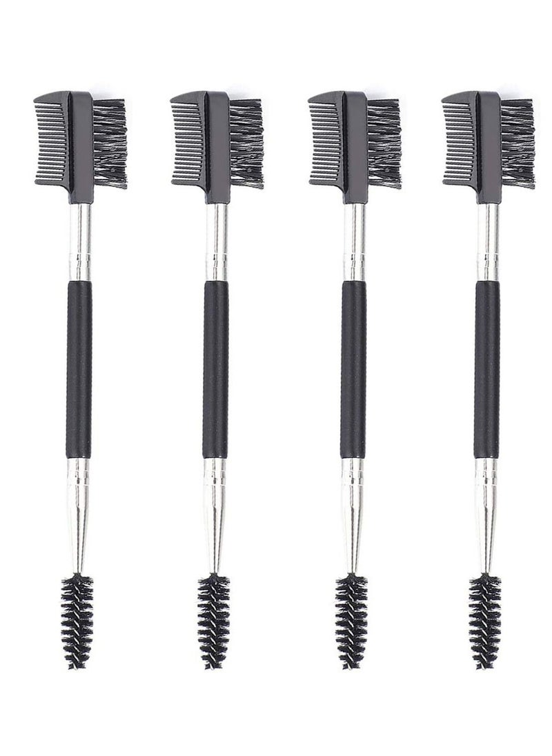 SYOSI Eyebrow Eyelash Shaper Eyelash Comb and Eyebrow Brush Dual Comb Eyebrow Brush Double Head Eyebrow Brush Eyebrow Eyelash Makeup Grooming Tool for Women Girls Cosmetic Travel (Black)  - Image 1