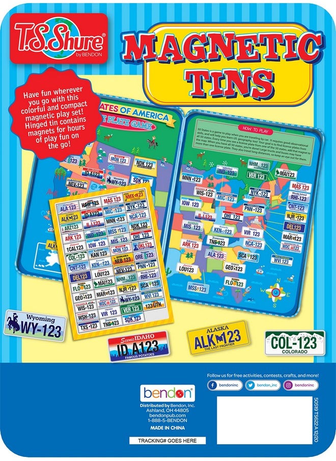 Bendon Ts Shure License Plate Games Magnetic Activity Tin With Foam Magnet Sheet 50519  - Image 2