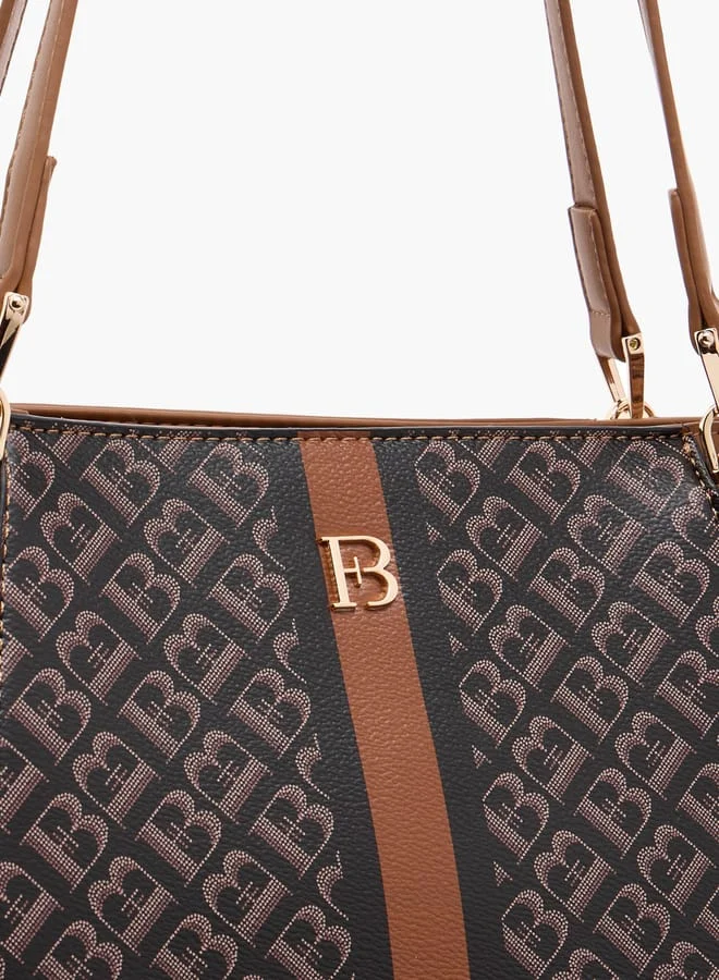 فلورا بيلا من شو إكسبرس Women's Monogram Print Tote Bag with Zip Closure and Double Handles