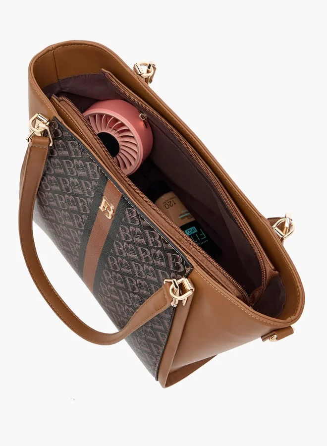 فلورا بيلا من شو إكسبرس Women's Monogram Print Tote Bag with Zip Closure and Double Handles
