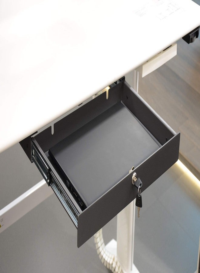 EBCO Steel Desk Drawer With Lock | Drawer For Table/Desk | Safe Laptop/Important Documents Drawer For Home And Office | Single/Separate Drawer For Office Appliance - Anthracite - Image 1