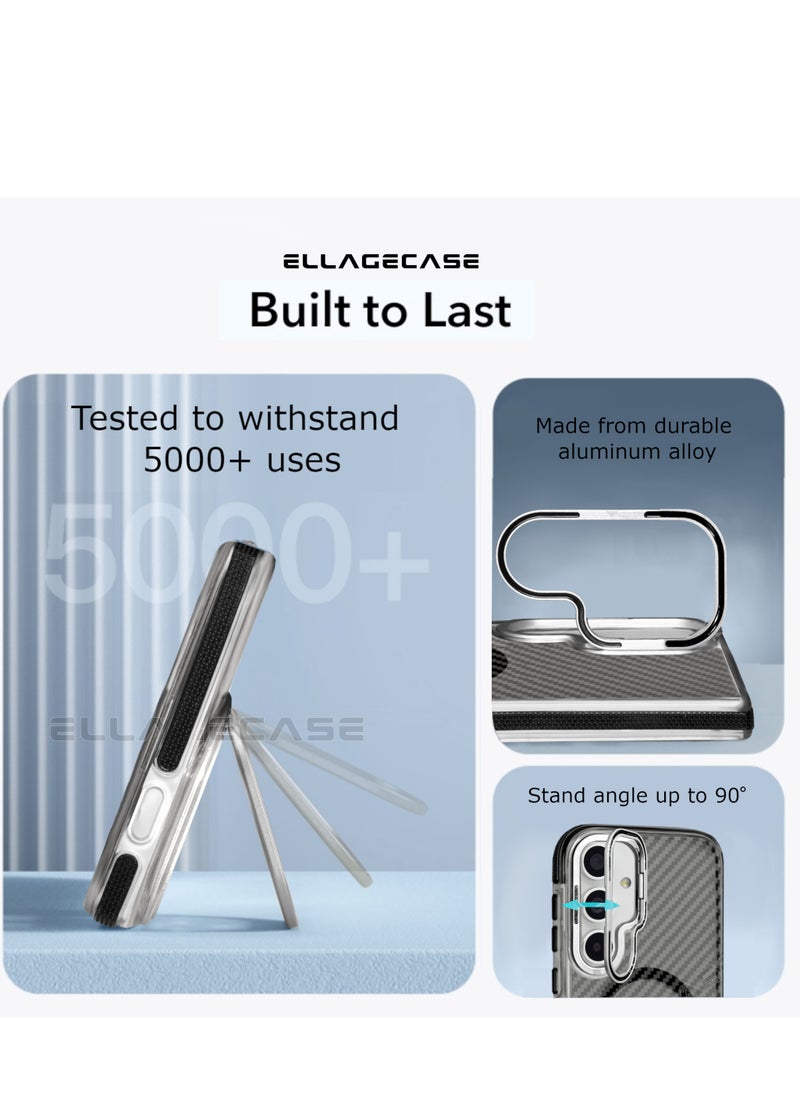 ELLAGECASE Case with stand for Samsung Galaxy S24, Solid Camera Protection, Shockproof, Compatible with Magsafe and Wireless Charging  - Image 4