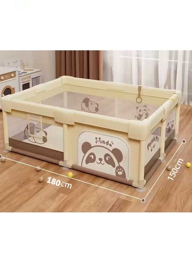oldlaiben Baby Play Fence, Protective Fence, Baby Indoor Fence, Baby Activity Centre, With Breathable Mesh and Zipper Door, 150*180CM  - Image 2