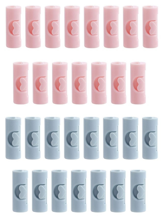 Koceci 30 PCS Bed Sheet Grippers, Sheet Clips for Bedding, Keep Sheets in Place, Duvet Clip for Most Mattresses,Food Bag Sealing Clips, Office Paper Clips (Pink and Blue) - Image 1
