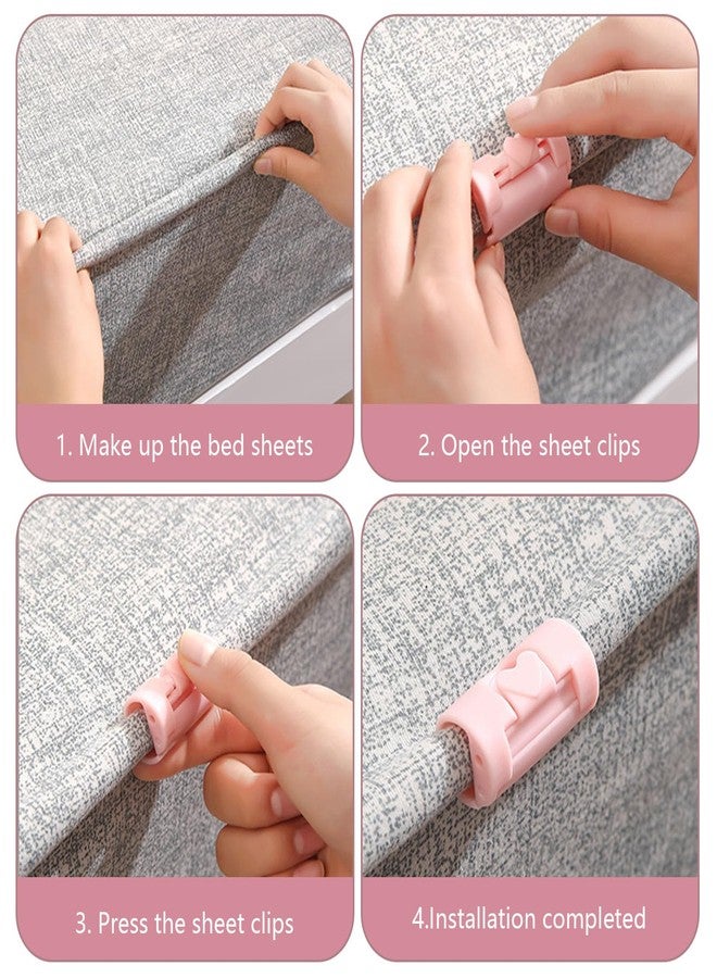 Koceci 30 PCS Bed Sheet Grippers, Sheet Clips for Bedding, Keep Sheets in Place, Duvet Clip for Most Mattresses,Food Bag Sealing Clips, Office Paper Clips (Pink and Blue) - Image 4
