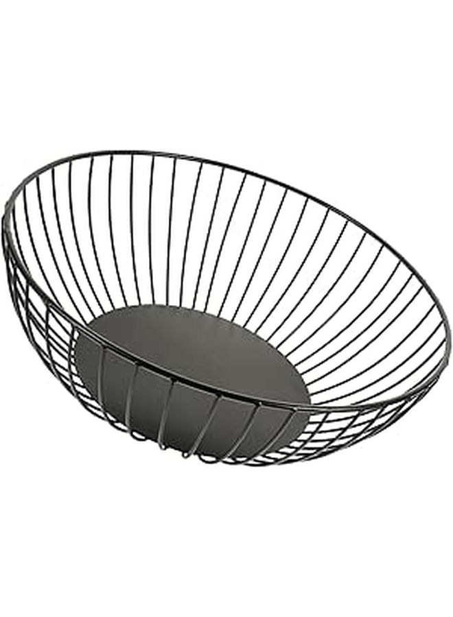 Black Metal Wire Fruit Bowl Modern Hollow Design for Kitchen Counter and Dining Table - Image 1