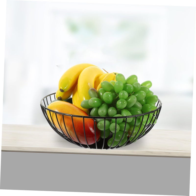 Black Metal Wire Fruit Bowl Modern Hollow Design for Kitchen Counter and Dining Table - Image 5
