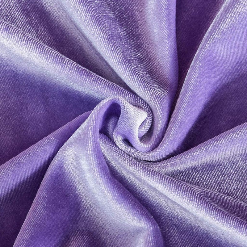 klarako Stretch Velvet Dining Room Seat Cover Slipcovers Wedding Party Decor, Purple - Image 2