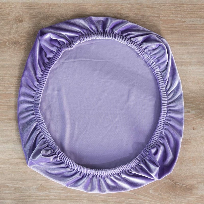 klarako Stretch Velvet Dining Room Seat Cover Slipcovers Wedding Party Decor, Purple - Image 3