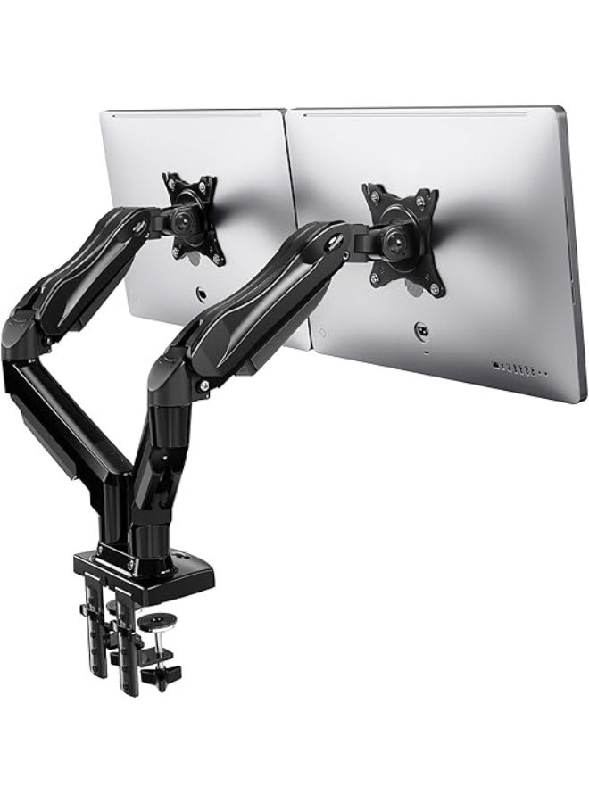 حامل شاشة مزدوج لشاشات من 13 إلى 27 بوصة – ذراع غاز قابل للتعديل – يناسب الشاشات المسطحة والمنحنية – VESA 75x75/100x100 مم - Image 1