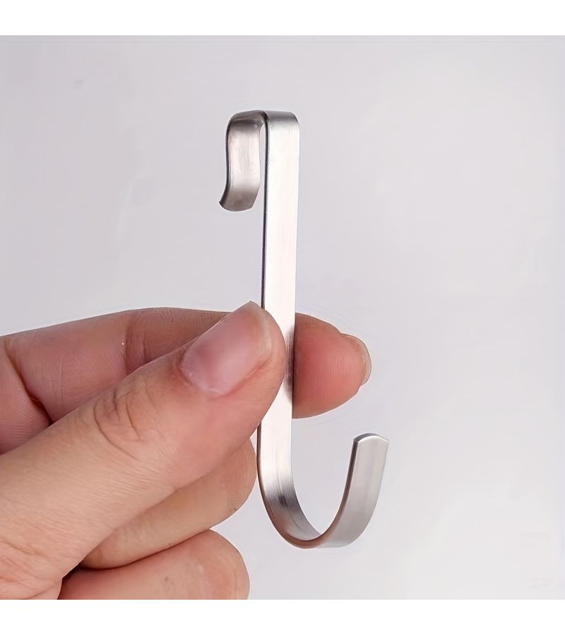 5 Pack Silvery S Shaped Hooks Stainless Steel Heavy Duty Multifunctional Hanging Hooks for Kitchen Bathroom Garden Space Saving Storage - Image 5