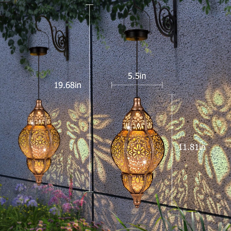 SUCUY Solar Lanterns Outdoor Waterproof, Hanging Solar Lantern Garden Decor, Decorative Garden Lights for Yard, Patio, Lawn, Porch, Unique Housewarming Gifts (Moroccan) - Image 4