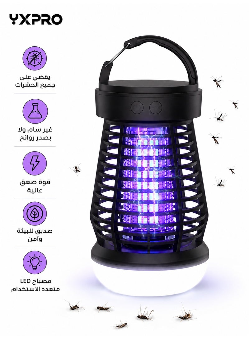 YXPRO Electric Bug Zapper, Rechargeable Mosquito Killer Lamp with LED Camping Light, 2-in-1 Portable Insect Zapper with 2000mAh Battery, USB-C Mosquito Trap for Home, Patio, Garden, Tent and Camping - Image 1