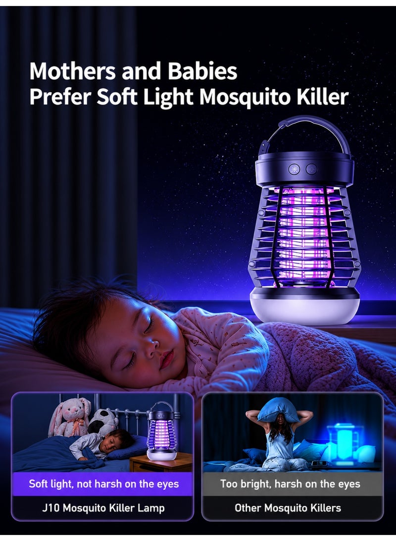 YXPRO Electric Bug Zapper, Rechargeable Mosquito Killer Lamp with LED Camping Light, 2-in-1 Portable Insect Zapper with 2000mAh Battery, USB-C Mosquito Trap for Home, Patio, Garden, Tent and Camping - Image 3