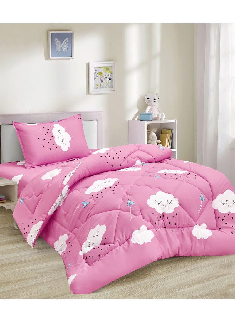 Ming Li 3-Piece kids Medium Filling Comforter set Reversible Bed Set Single Size 170x220 cm for Boys & Girls  - Image 1