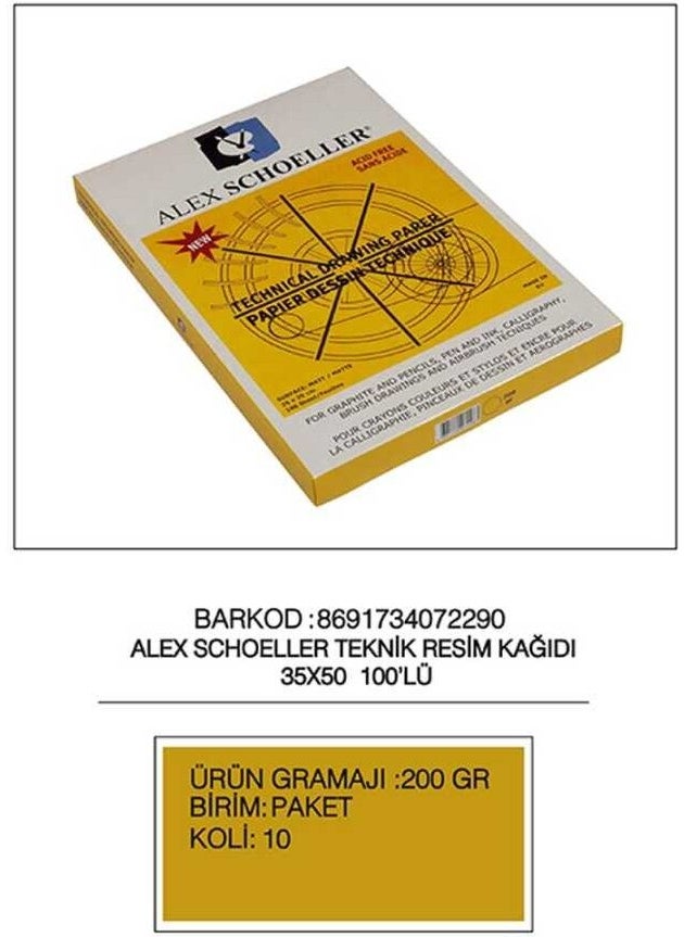 Alex Schoeller - Drawing Paper Stamped 35X50 200 gr - Image 1