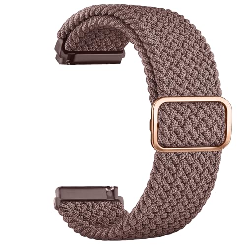 Tobfit Strap Compatible for Samsung Galaxy Watch 6/6 Classic (Watch Not Included), Nylon Single Loop Woven Band for 20mm SmartWatch, Belt for Men & Women (Smokey Mauve) - Image 1