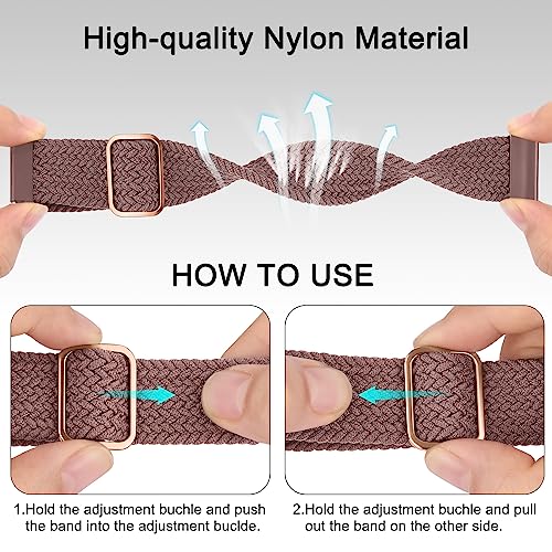 Tobfit Strap Compatible for Samsung Galaxy Watch 6/6 Classic (Watch Not Included), Nylon Single Loop Woven Band for 20mm SmartWatch, Belt for Men & Women (Smokey Mauve) - Image 5