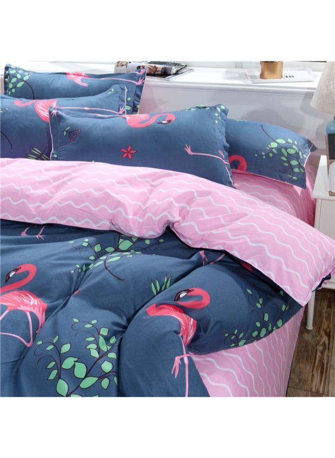 Beauenty 4-Piece Printed  Duvet Cover Set Polyester Pink/Blue/Green - Image 2